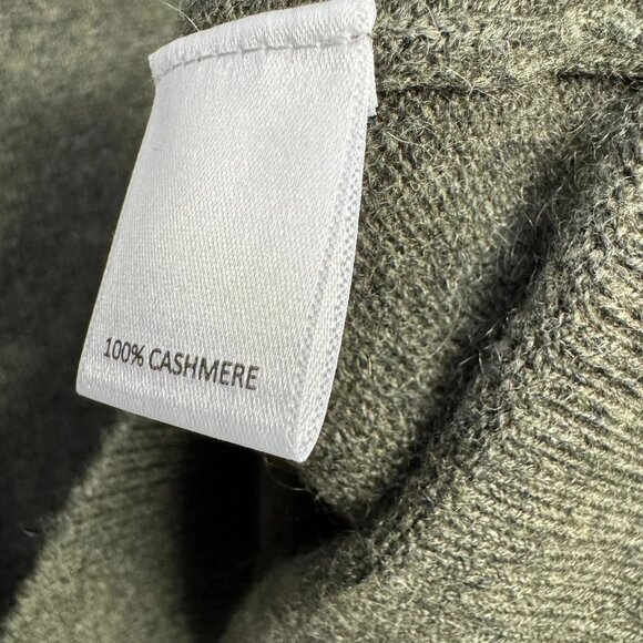 Cremieux Daniel Men’s Small Olive 100% Cashmere Luxury V-Neck Pullover Sweater - Picture 3 of 6
